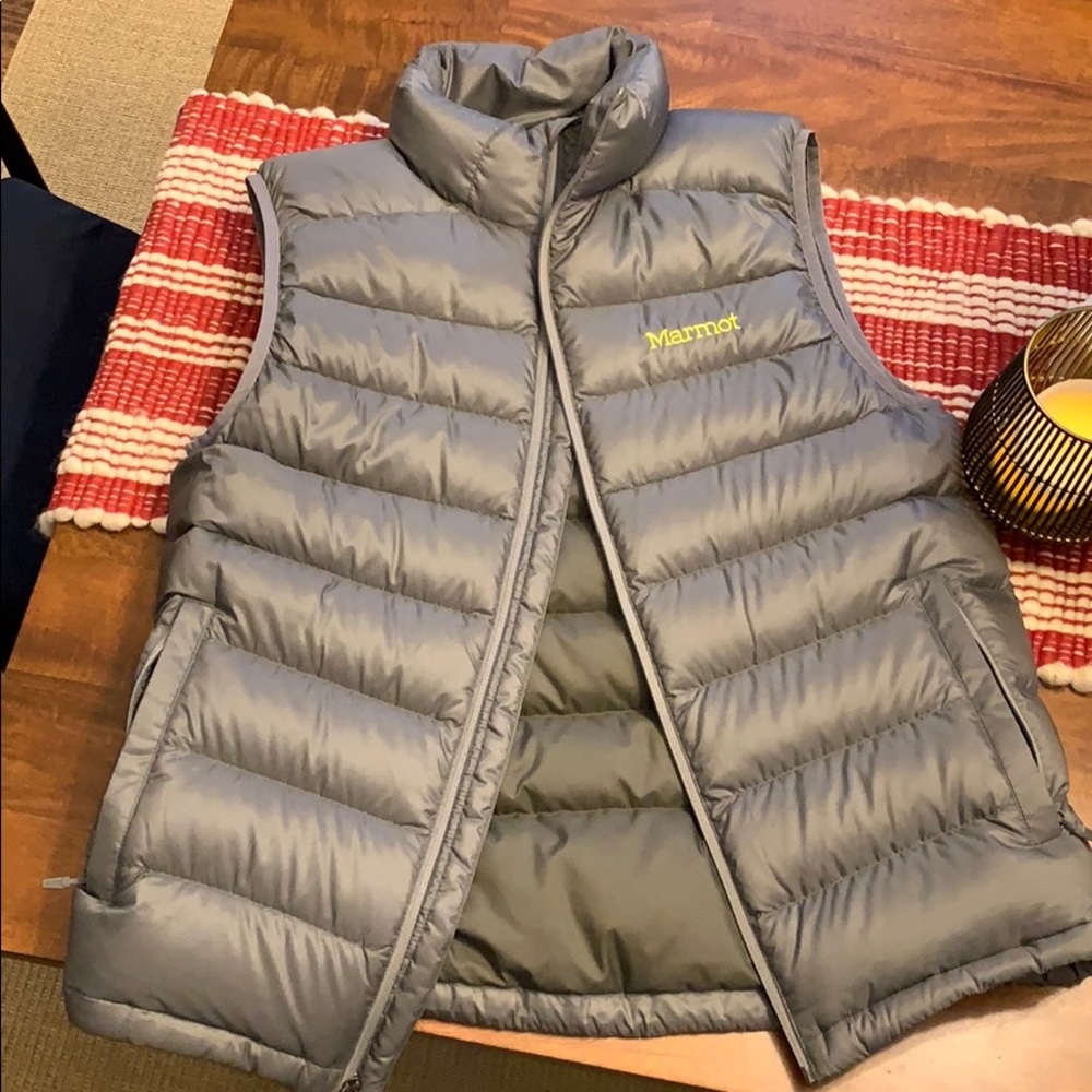 Marmot grey puffy down downed filled vest